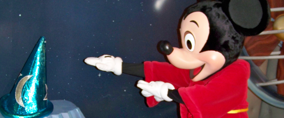Mickey Mouse casting a spell