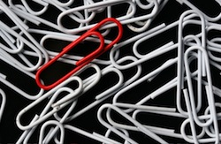 White and Red Paperclips